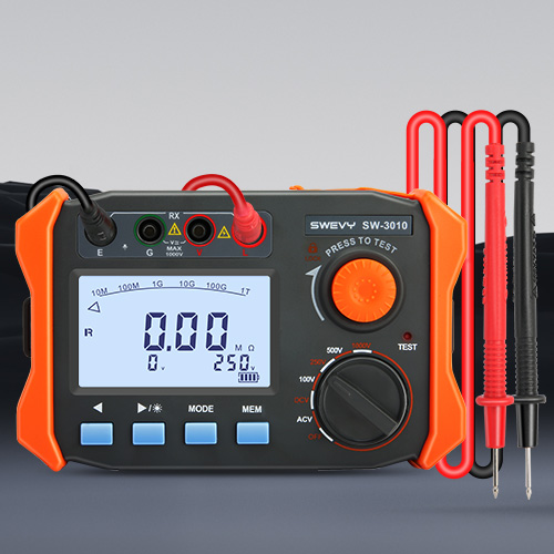 sw3010速為絕緣電阻測試儀搖表250v兆歐表500V數(shù)字電工絕緣電阻表測試儀
